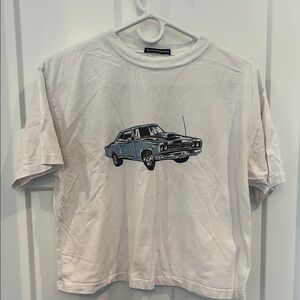 Brandy Melville White Tee with Vintage Car Graphic